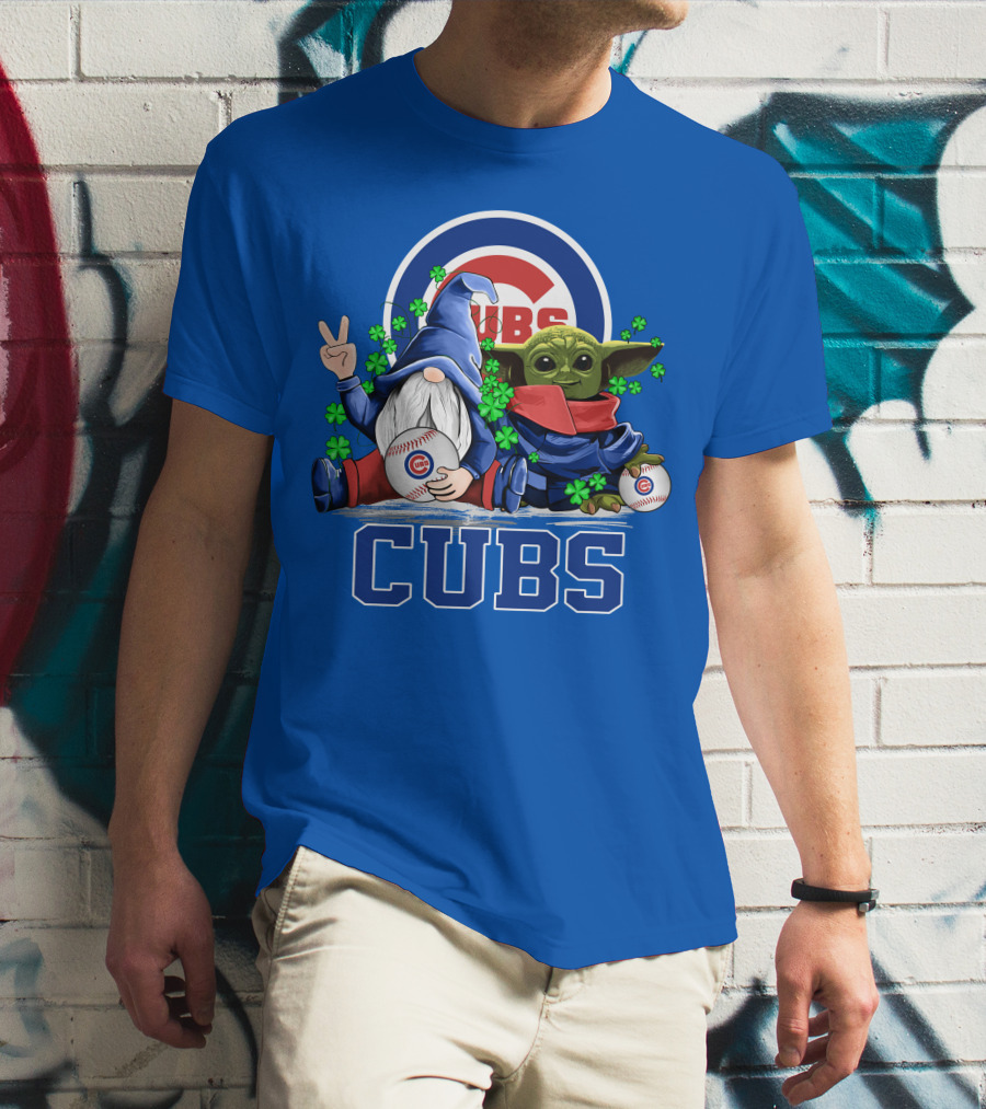 Chicago Cubs Leprechauns Gnomes Baby Yoda Baseball T-Shirt