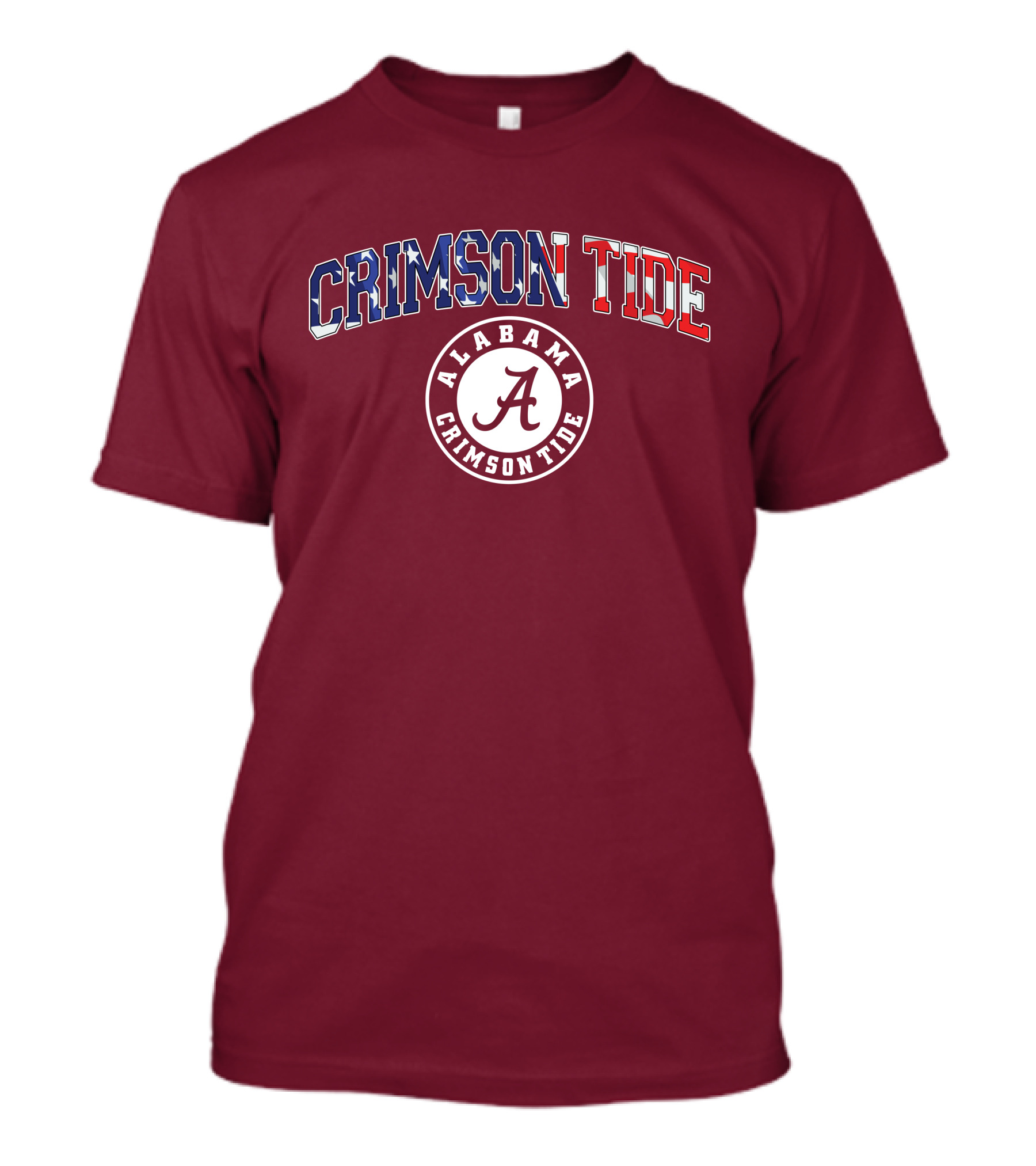 Alabama Crimson Tide American Flag Crimson Tide Circle T-Shirt