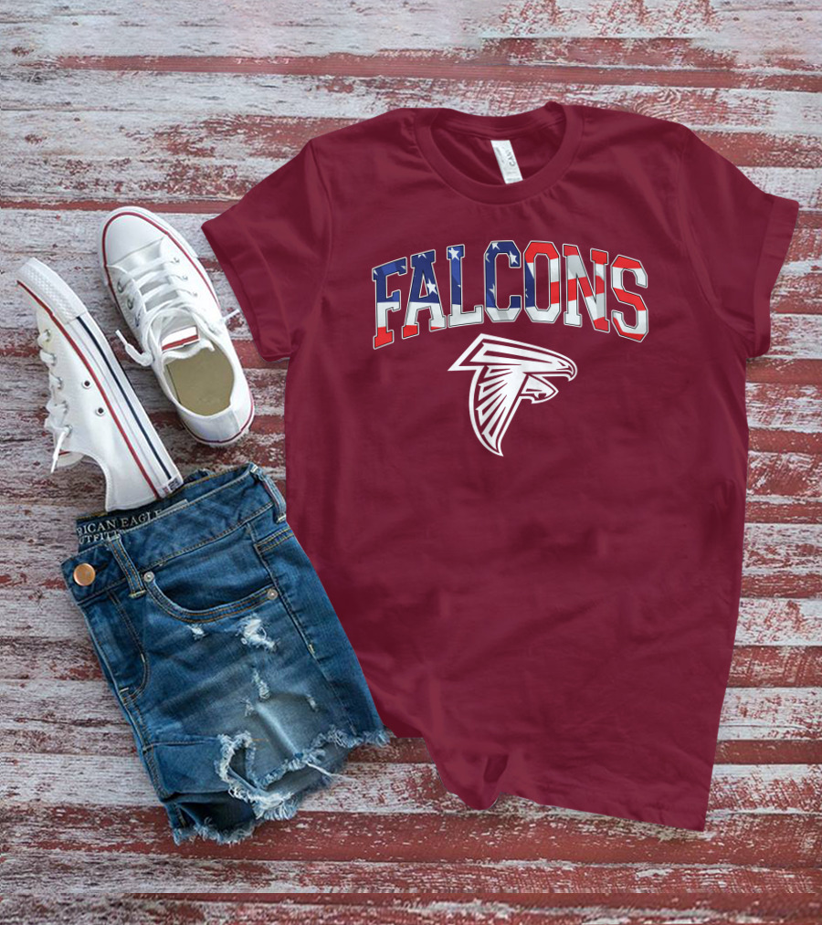 Falcons American Flag Patriots Football T-Shirt