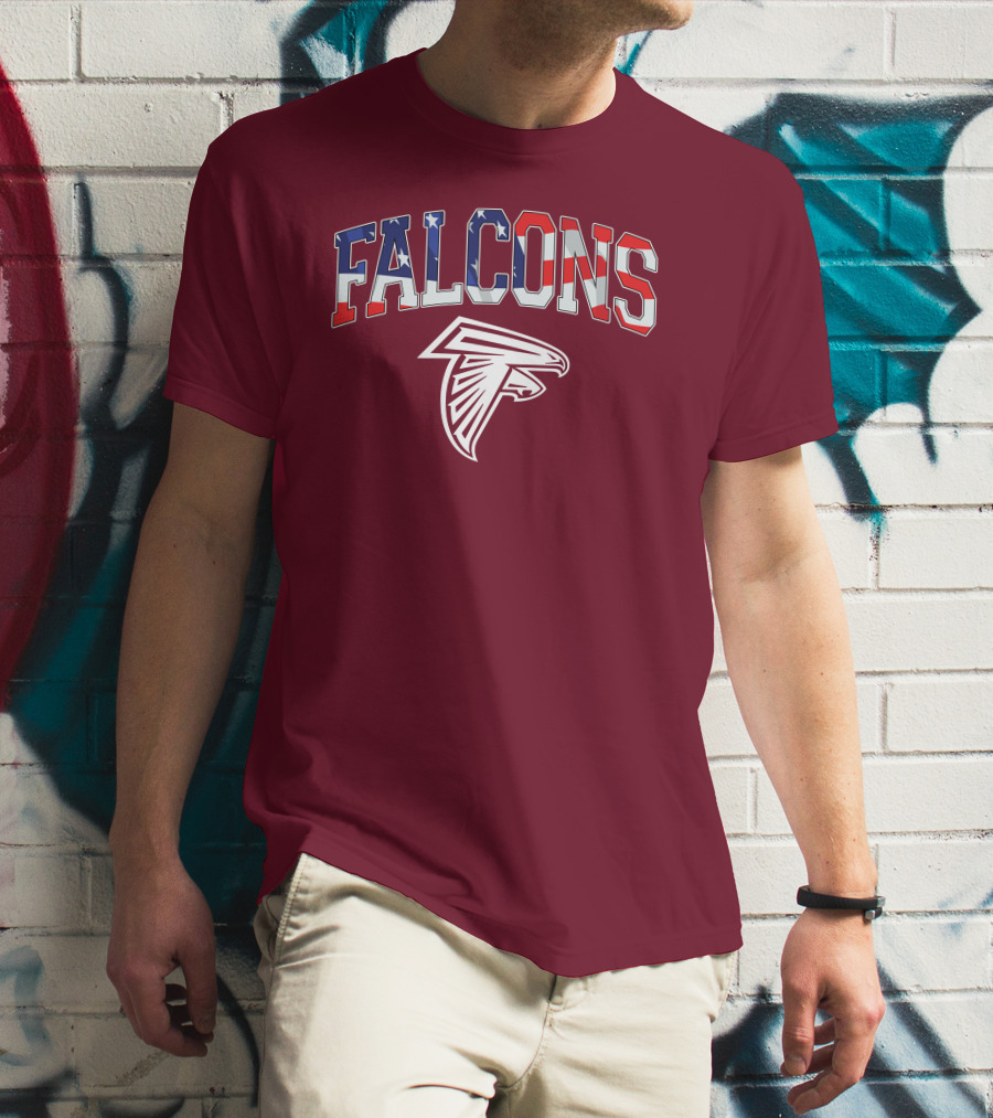Falcons American Flag Patriots Football T-Shirt