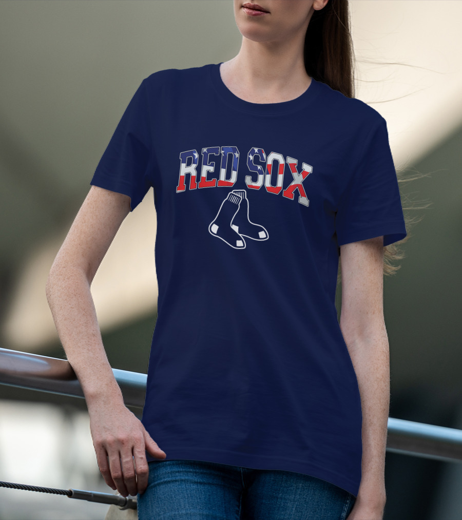 Boston Red Sox American Flag Socks T-Shirt