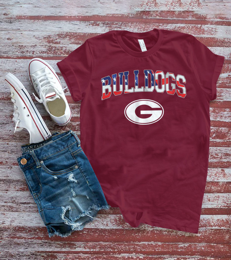 Georgia Bulldogs G Logo American Flag Bulldogs T-Shirt