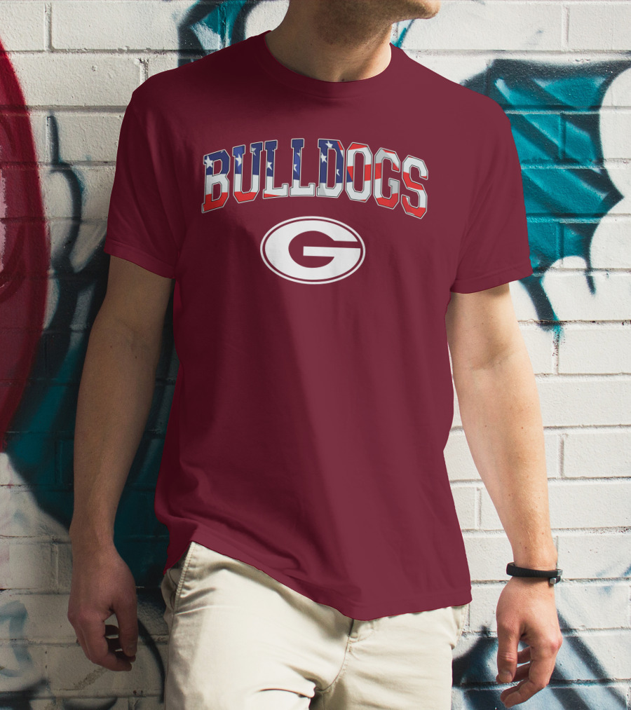 Georgia Bulldogs G Logo American Flag Bulldogs T-Shirt