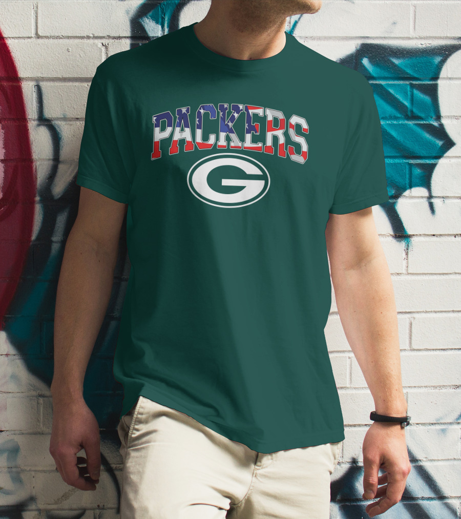 Packers G Logo American Flag T-Shirt