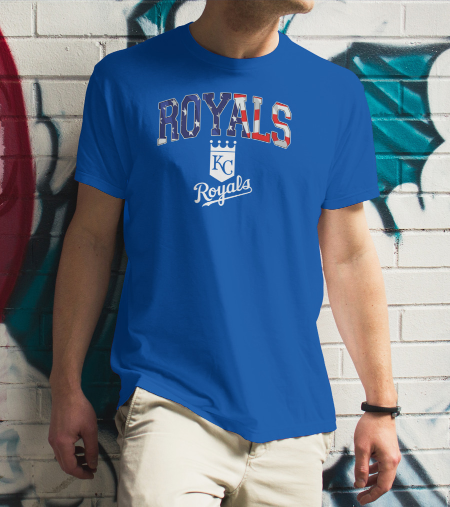 Kansas City Royals KC American Flag Logo Royals T-Shirt