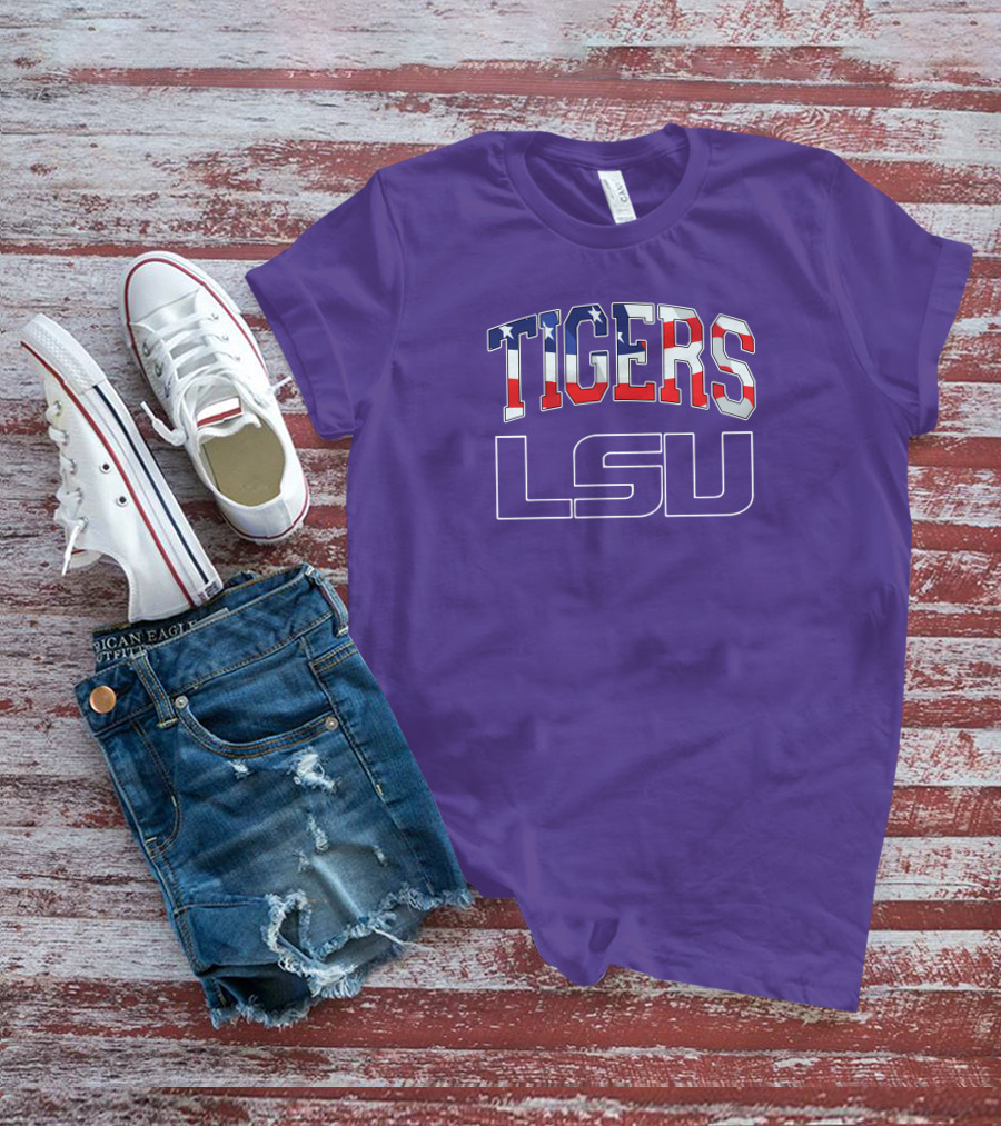 LSU Tigers American Flag T-Shirt