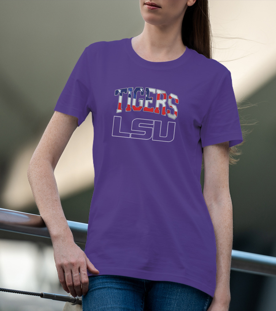LSU Tigers American Flag T-Shirt