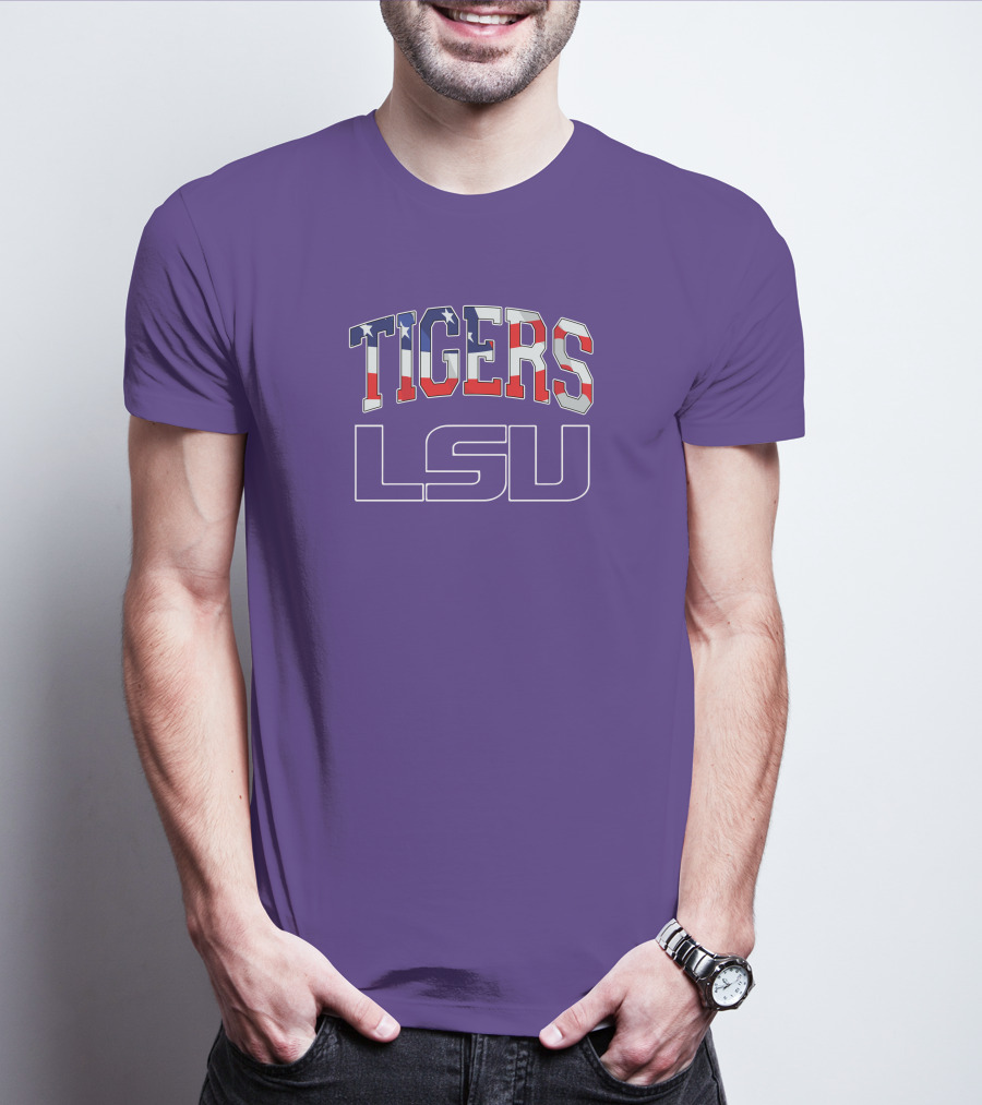 LSU Tigers American Flag T-Shirt
