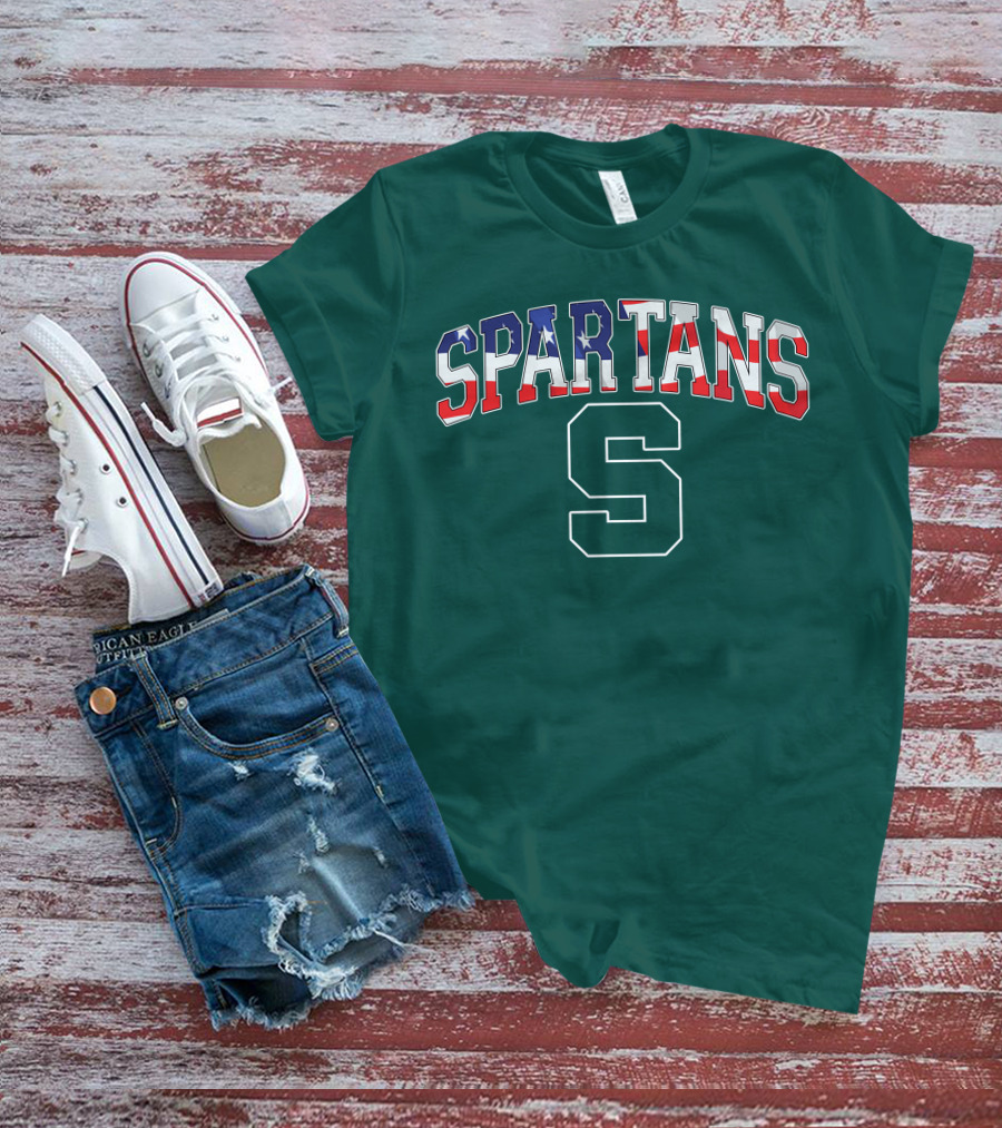 SPARTANS American Flag S T-Shirt