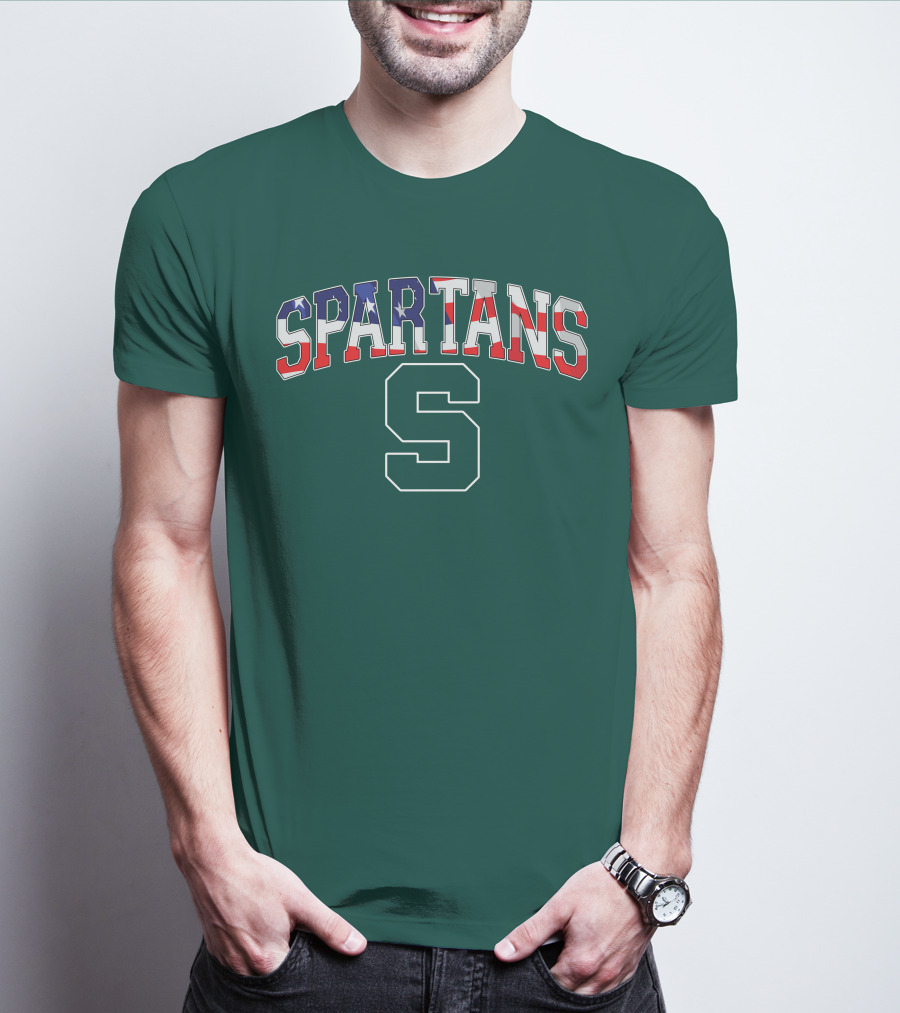 SPARTANS American Flag S T-Shirt