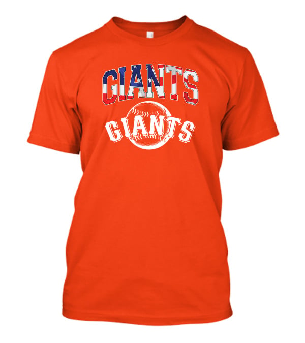 San Francisco Giants American Flag Baseball Letters USA T-Shirt