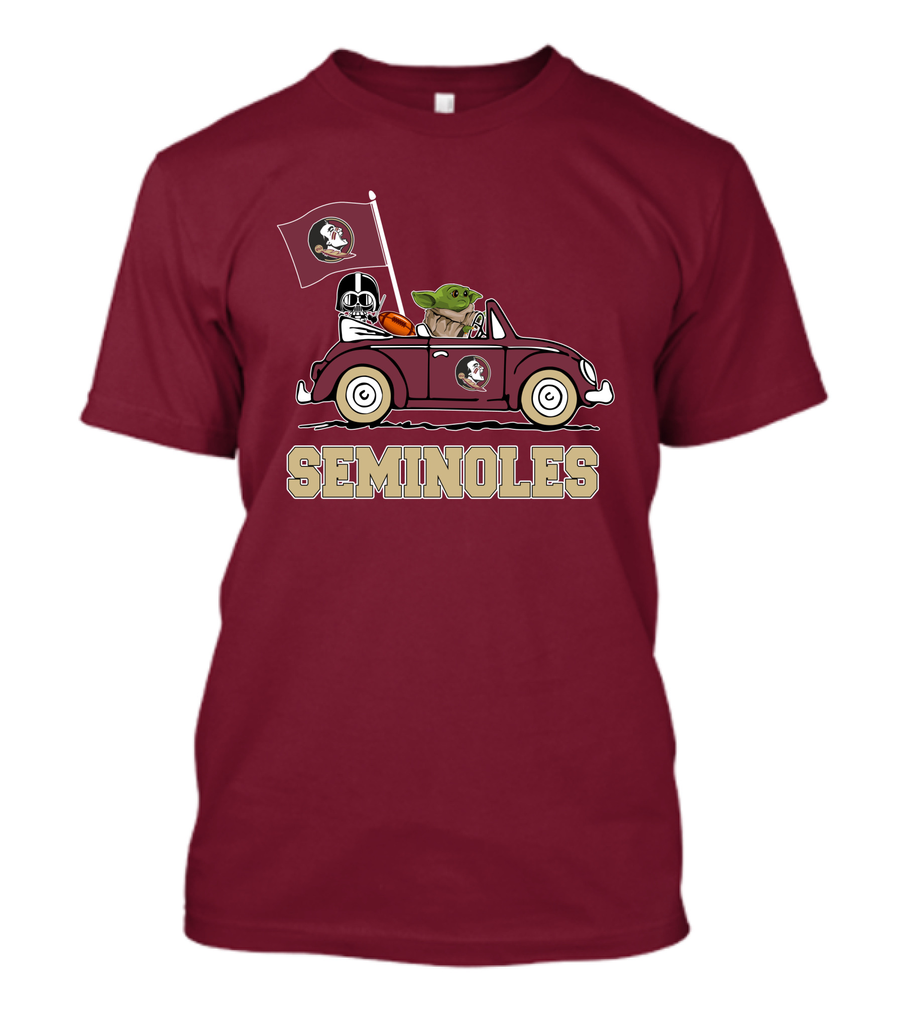 Seminoles Darth Vader Baby Yoda Driving Florida State Star Wars T-Shirt