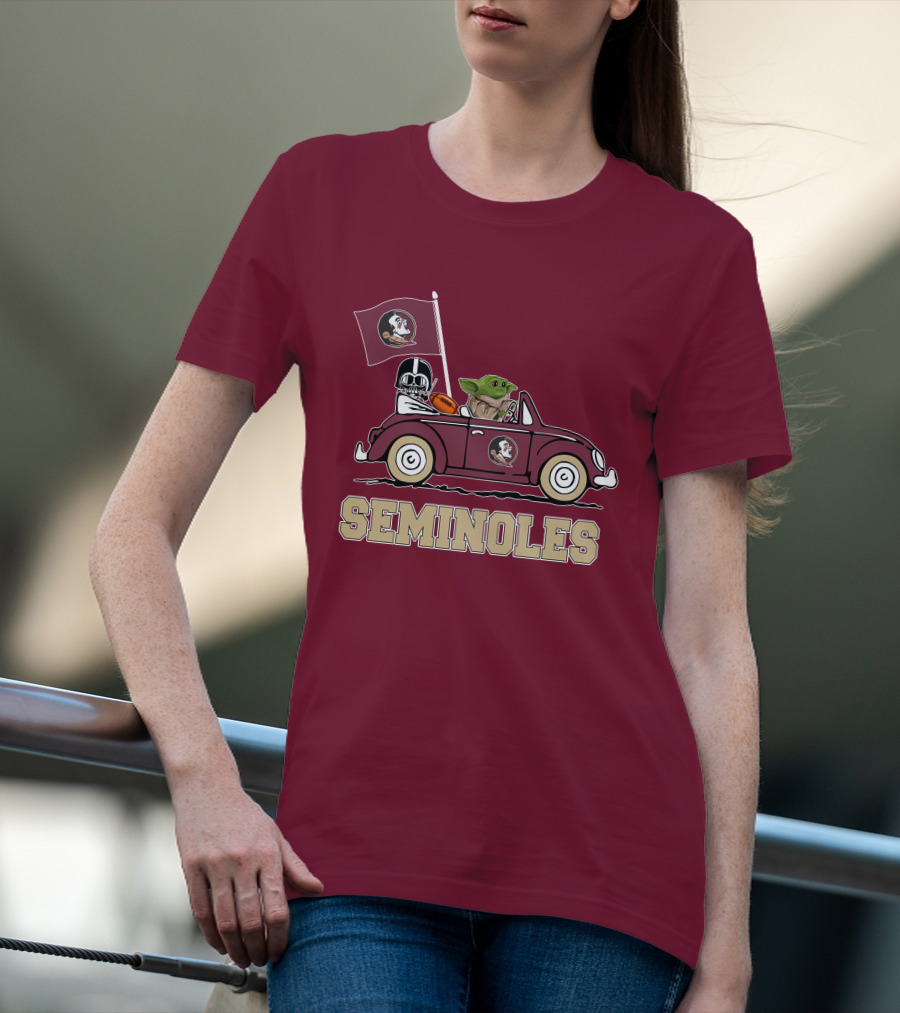 Seminoles Darth Vader Baby Yoda Driving Florida State Star Wars T-Shirt