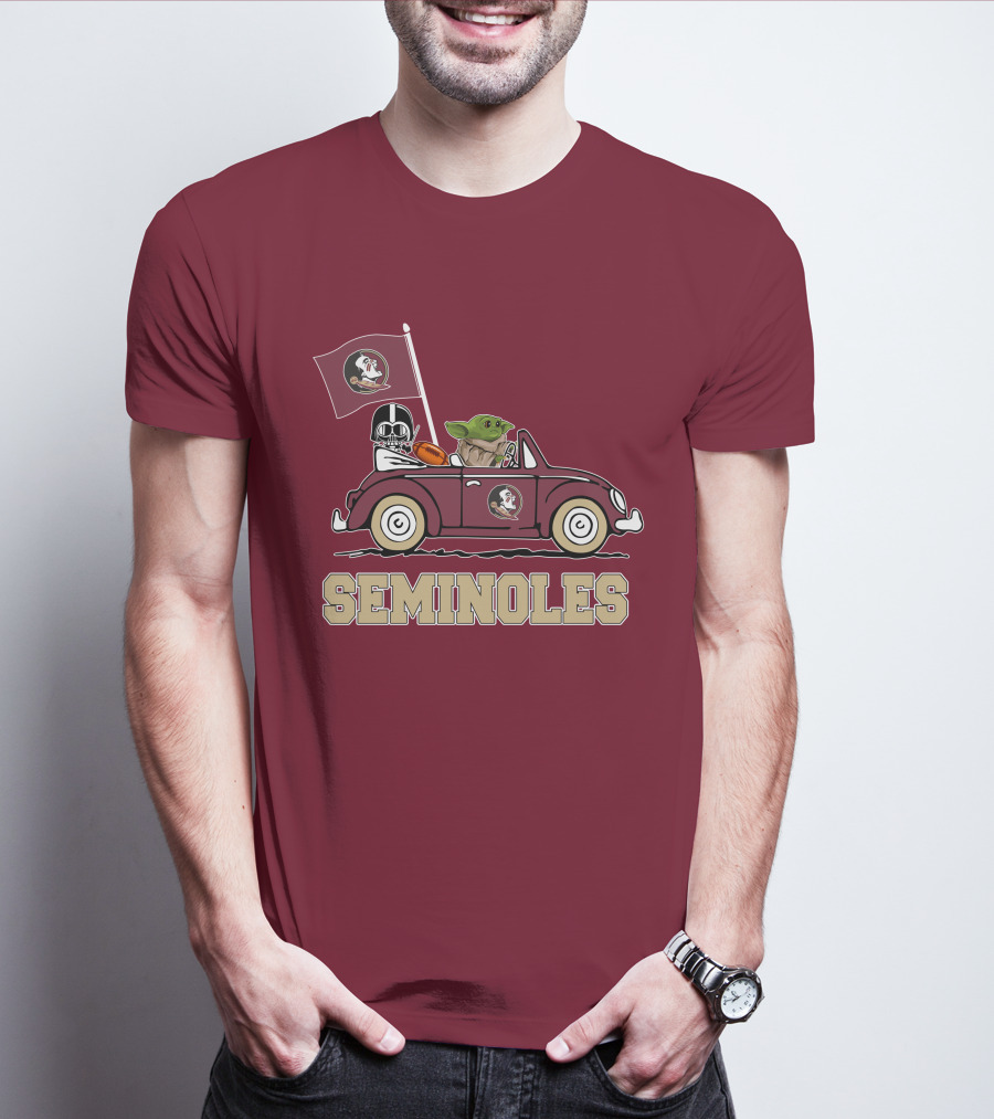 Seminoles Darth Vader Baby Yoda Driving Florida State Star Wars T-Shirt