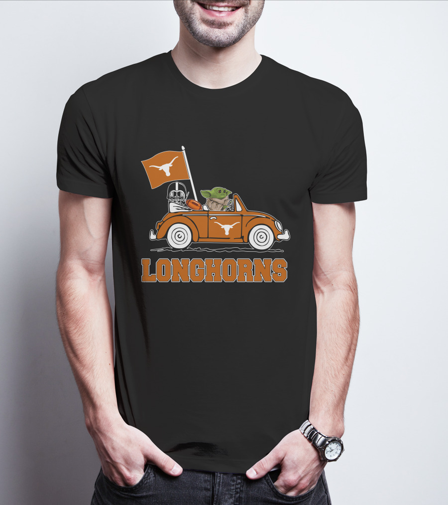 Longhorns Darth Vader Baby Yoda Driving T-Shirt