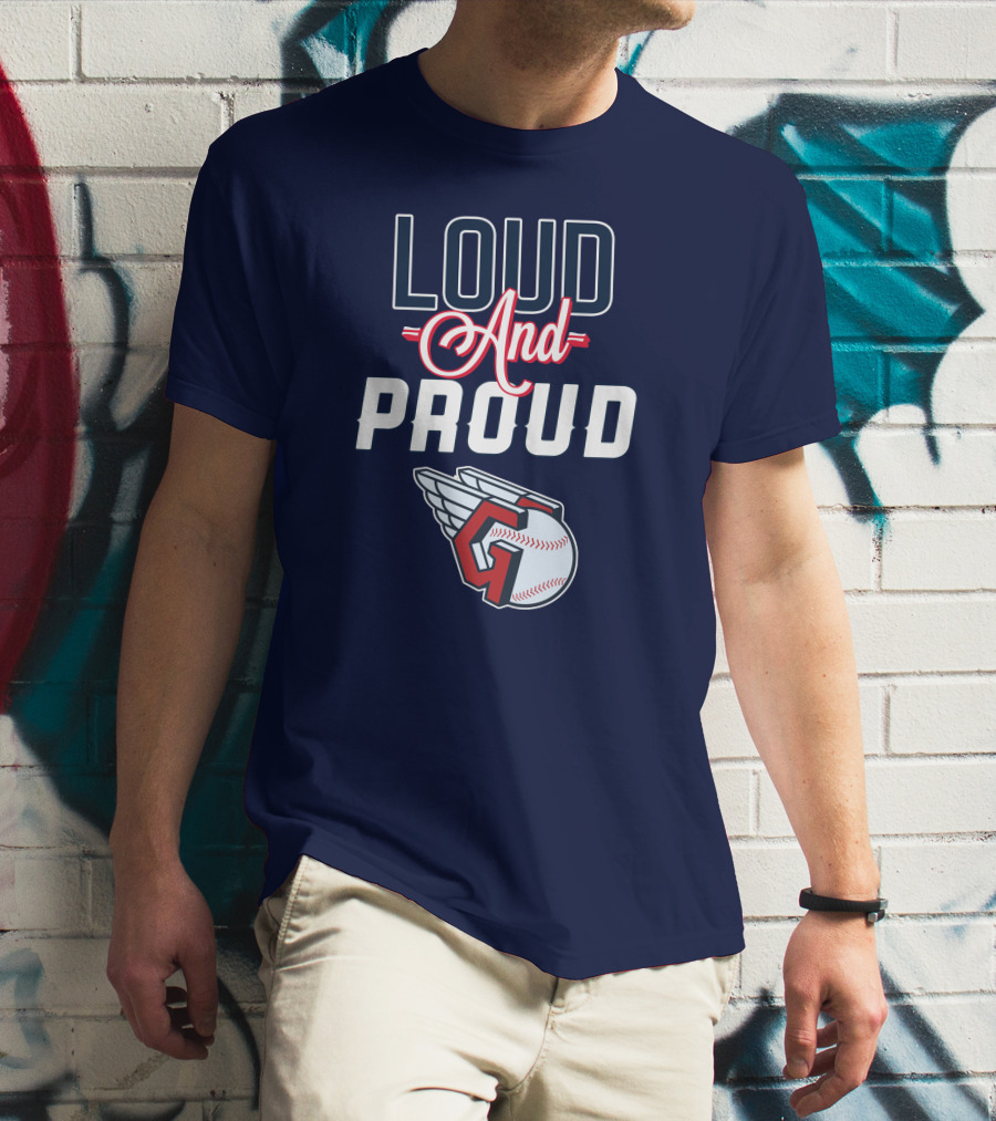 Loud And Proud Cleveland Guardians Winged Baseball T-Shirt