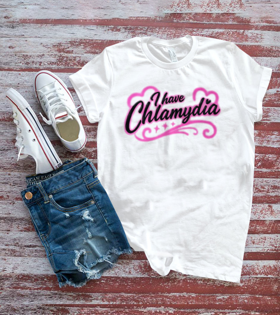 I Have Chlamydia Heart Pink Swirls T-Shirt