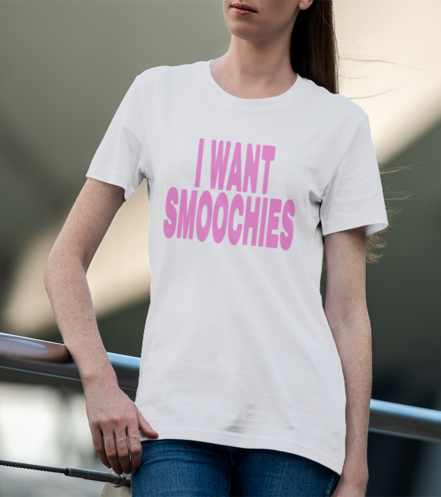 Ashnikko I Want Smoochies Pink Text Bold Style T-Shirt