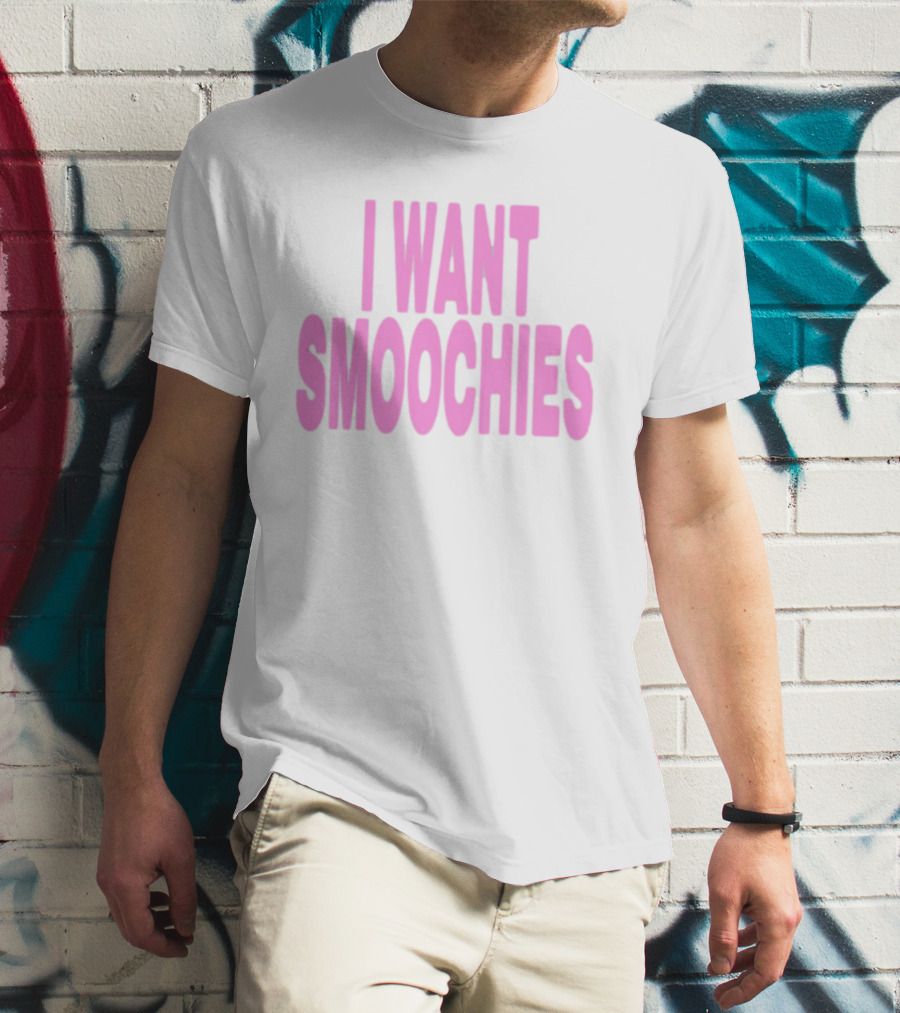 Ashnikko I Want Smoochies Pink Text Bold Style T-Shirt
