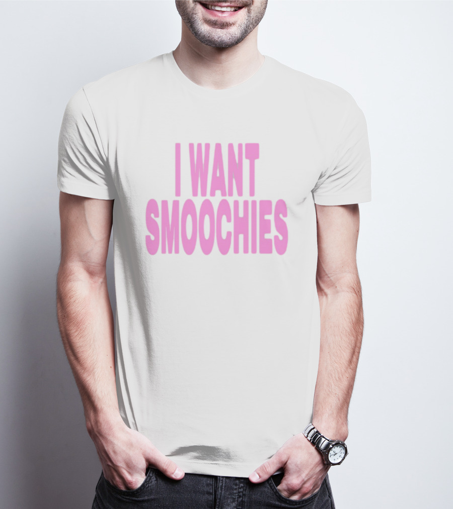Ashnikko I Want Smoochies Pink Text Bold Style T-Shirt
