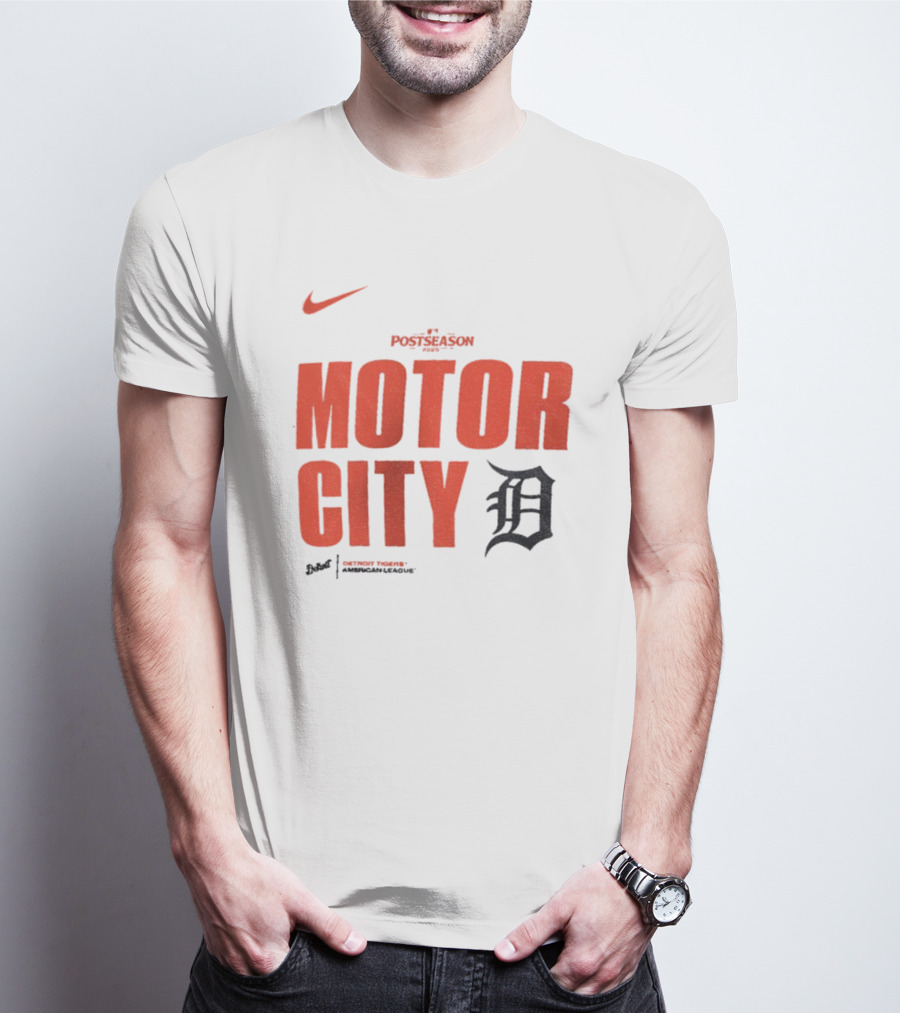 Nike 2025 MLB Postseason Motor City Detroit Tigers T-Shirt
