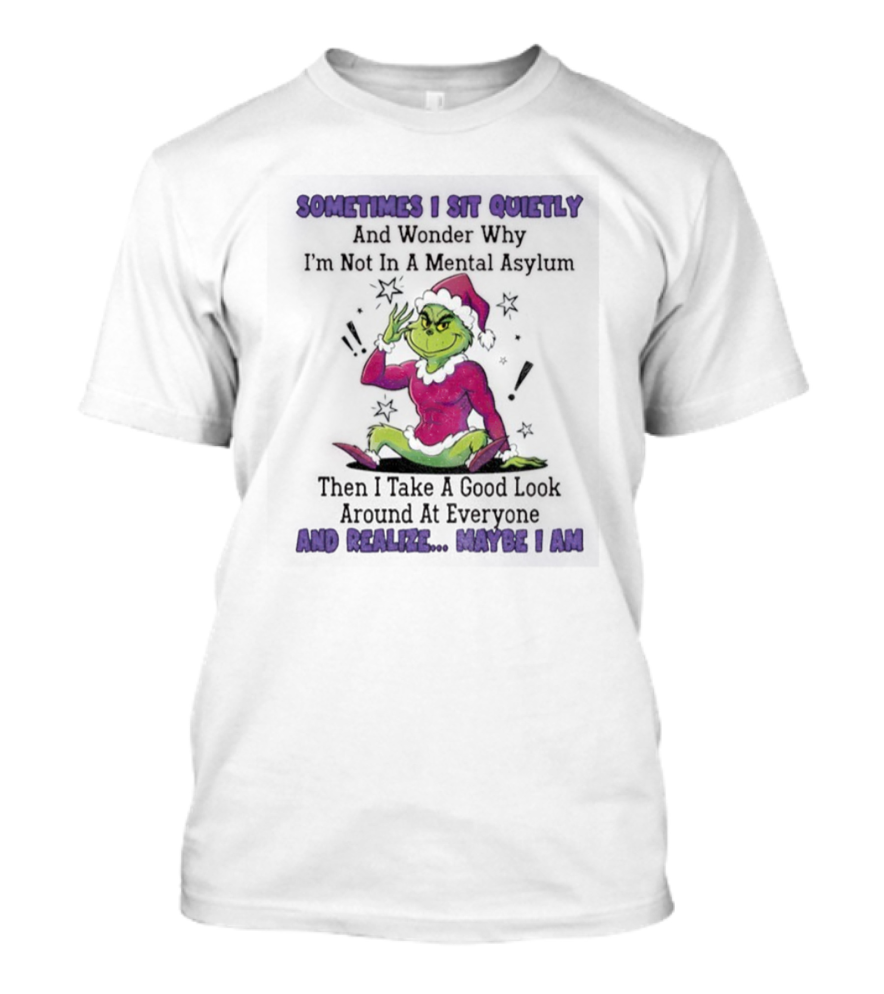 Grinch Sometimes I Sit Quietly In A Mental Asylum And Realize Maybe I Am T-Shirt