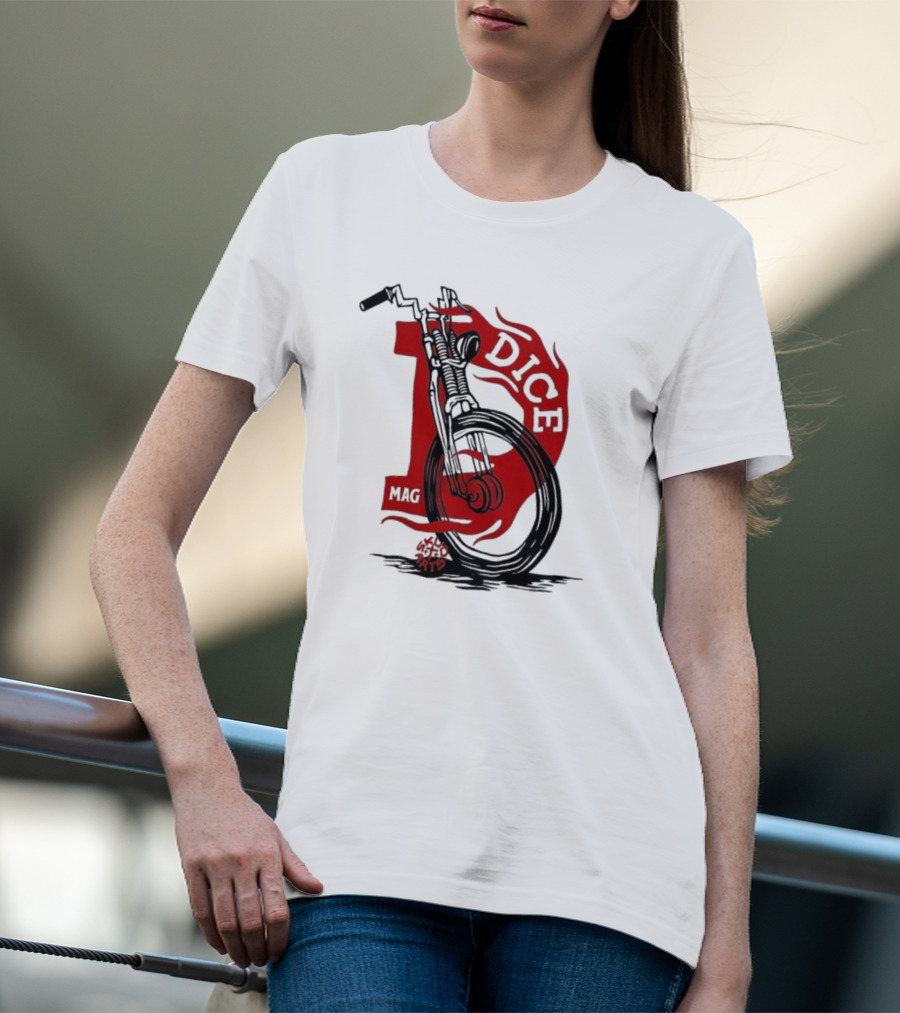 Dice Magazine Skud Arts Motorcycle Flame T-Shirt