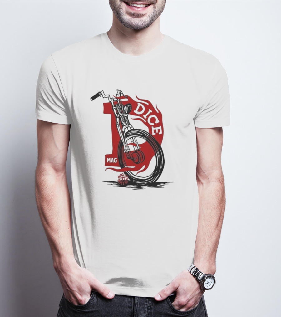 Dice Magazine Skud Arts Motorcycle Flame T-Shirt