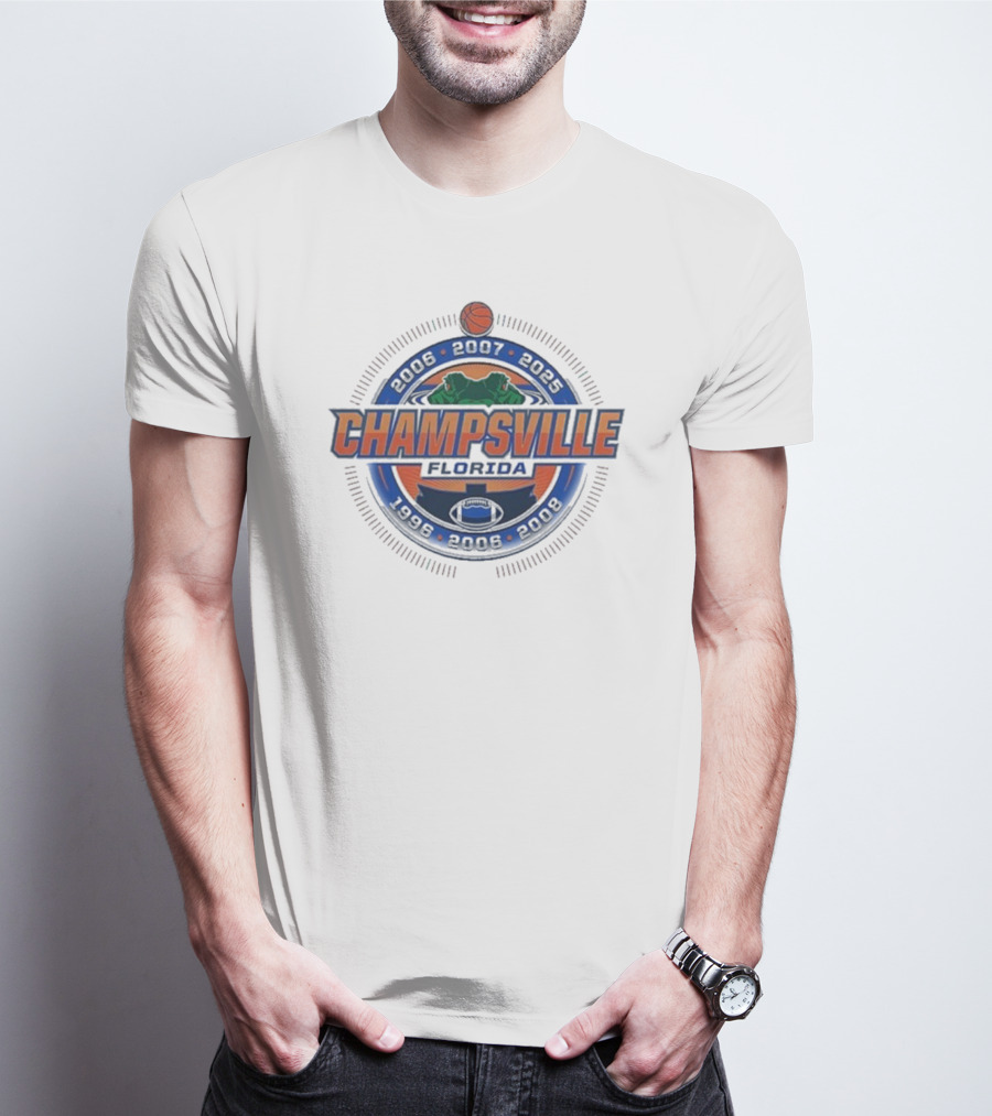 Champsville Florida Gators NCAA Hoops City Block 2025 T-Shirt