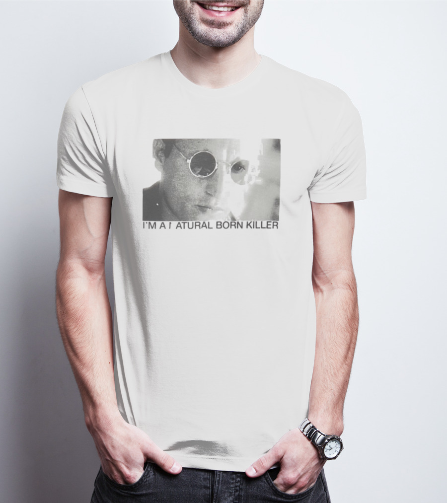 I'm A Natural Born Killer Mickey Knox Bold Grayscale Image T-Shirt