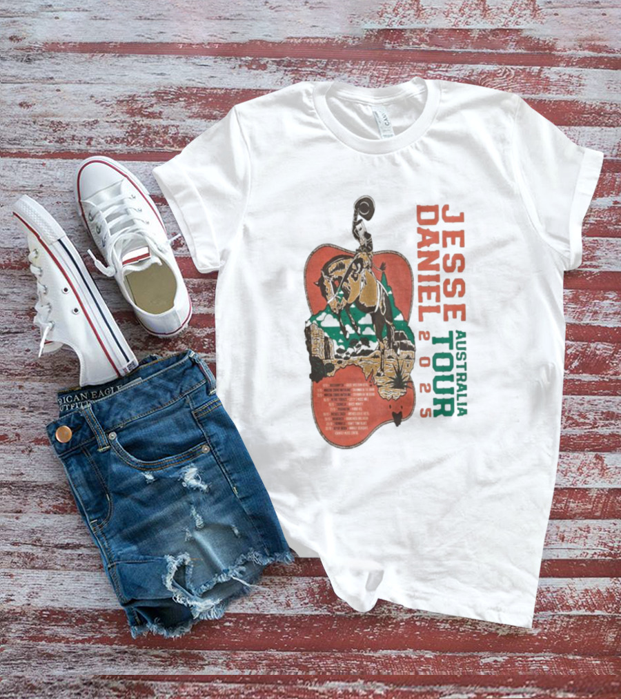 Jesse Daniel Australia Tour 2025 Tiru Forsyth Cowboy Retro Western Style T-Shirt