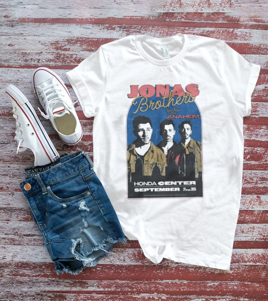 Jonas Brothers Greetings From Anaheim Honda Center September 27 2025 T-Shirt