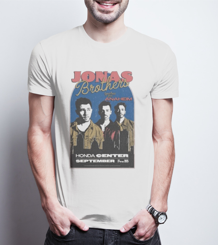 Jonas Brothers Greetings From Anaheim Honda Center September 27 2025 T-Shirt