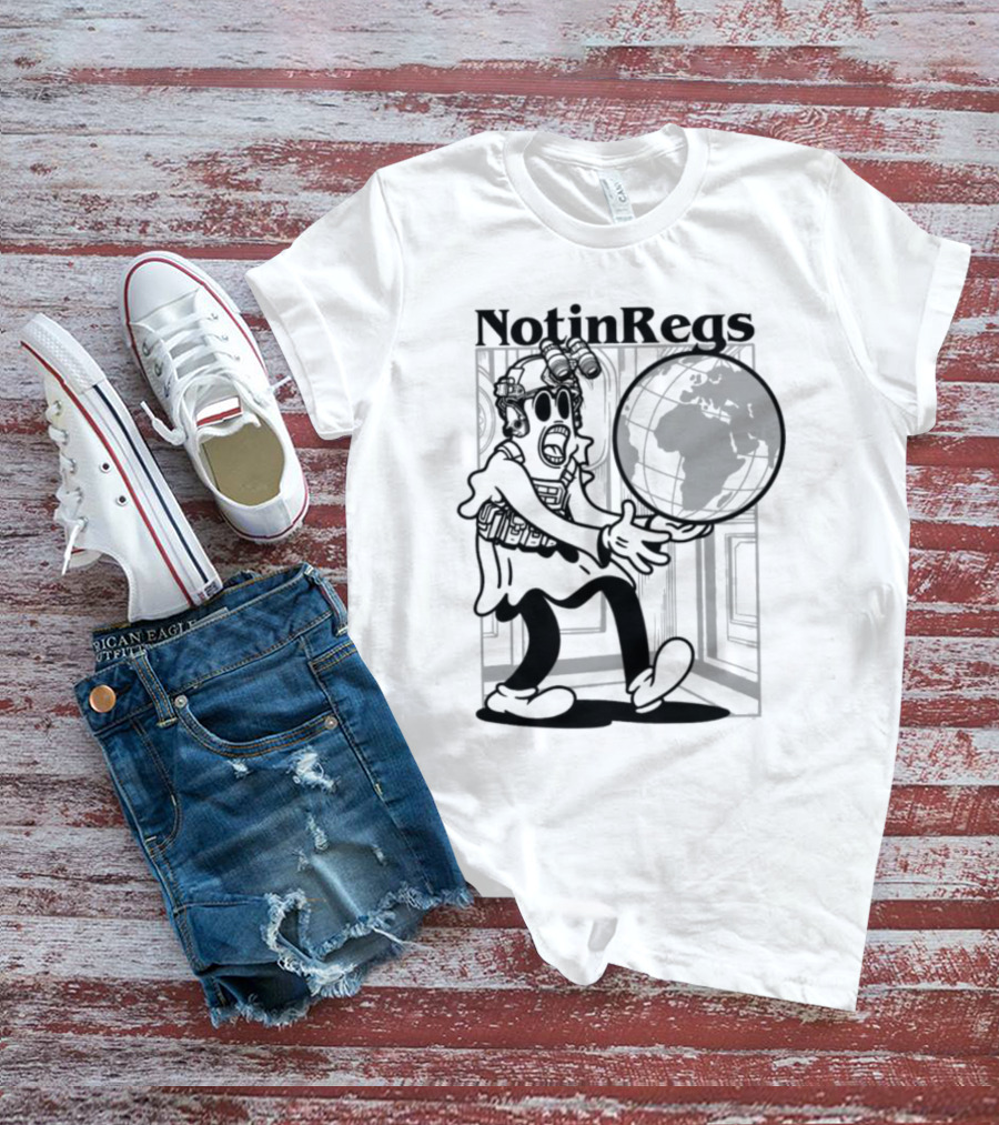 Notinregs Character Holding Globe Global Invasion T-Shirt
