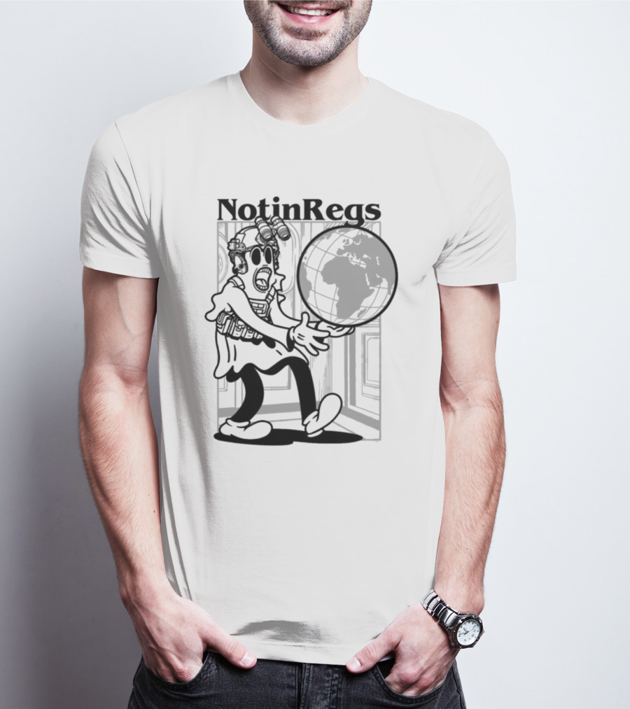 Notinregs Character Holding Globe Global Invasion T-Shirt