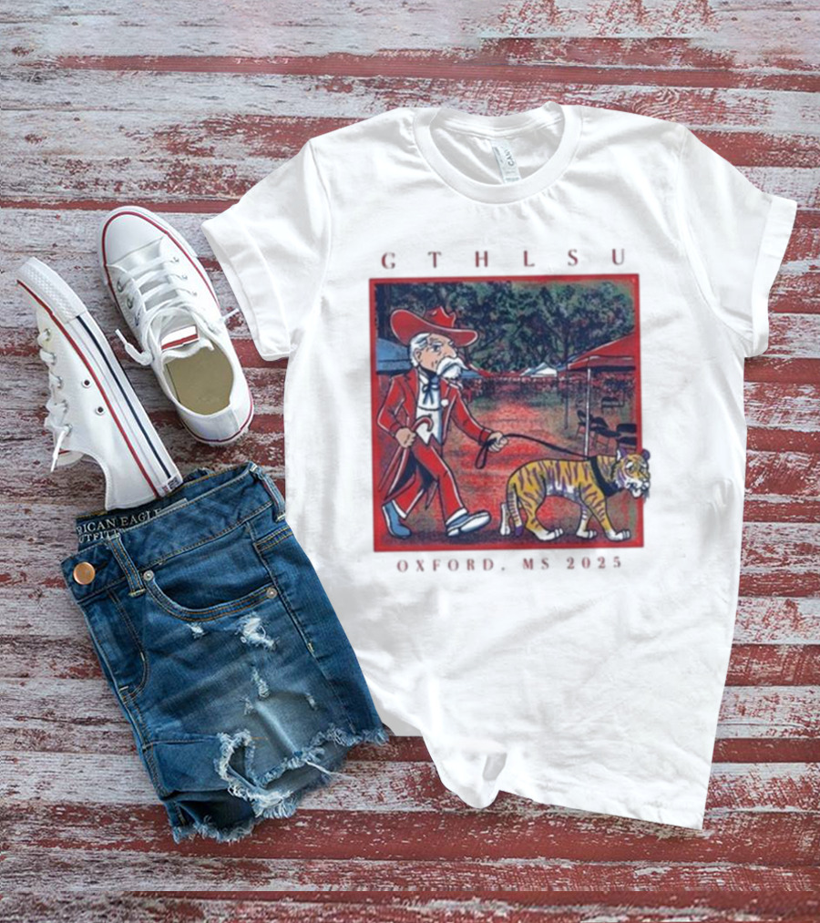 GTH LSU Rebel Walking Tiger Oxford MS 2025 T-Shirt