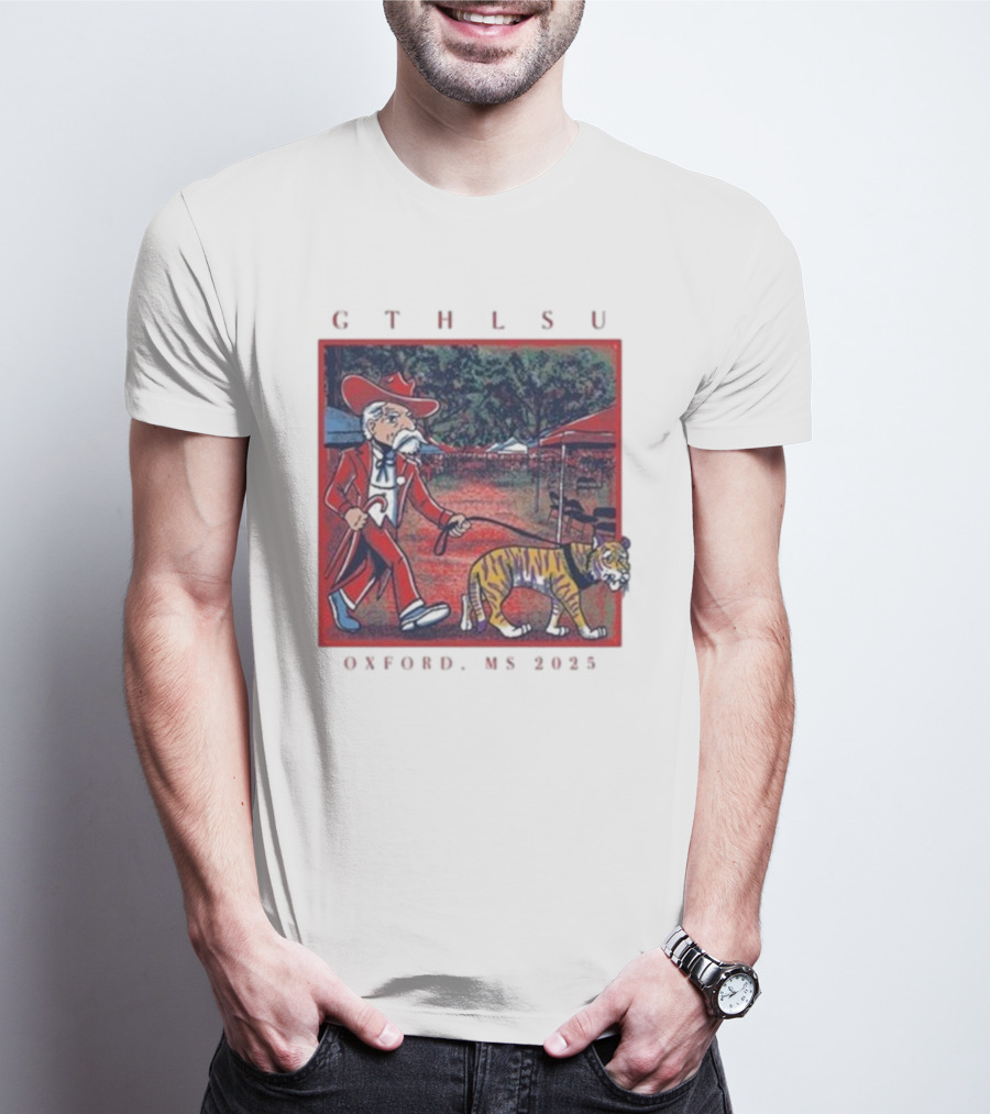 GTH LSU Rebel Walking Tiger Oxford MS 2025 T-Shirt