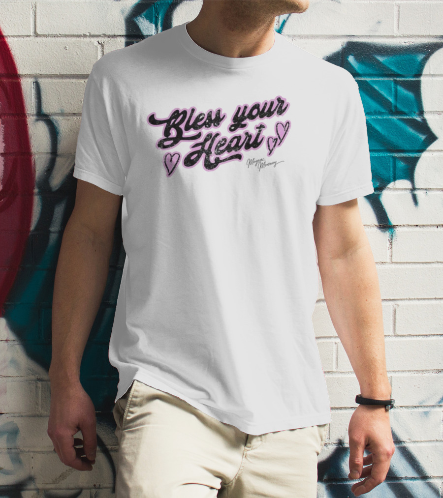 Bless Your Heart Megan Moroney Signature Pink Hearts T-Shirt