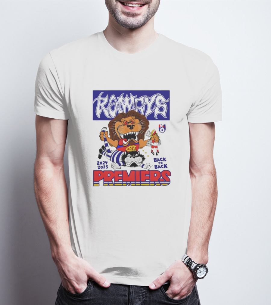 Brisbane Lions Rowdy Premiers 2024 2025 Back To Back T-Shirt