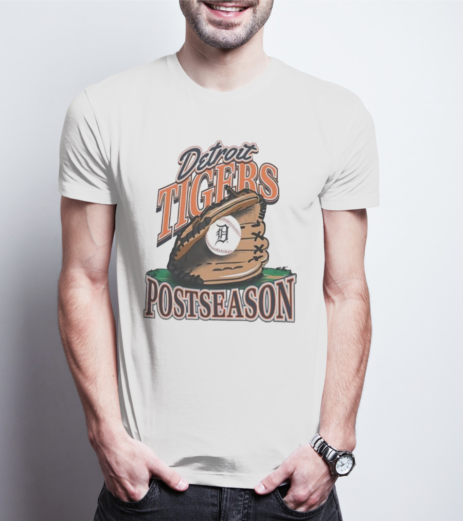 Detroit Tigers Postseason Baseball Glove And Ball 2025 T-Shirt