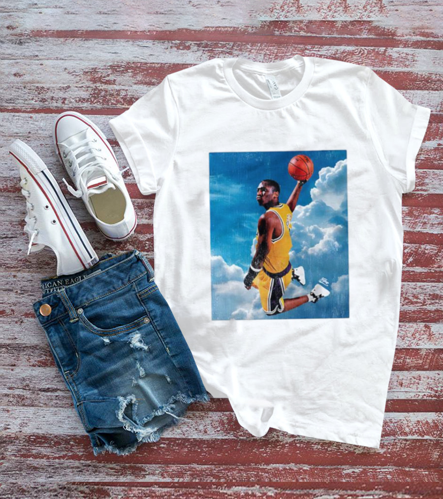 Mamba Sky High Basketball Legend Jumping Through Clouds T-Shirt