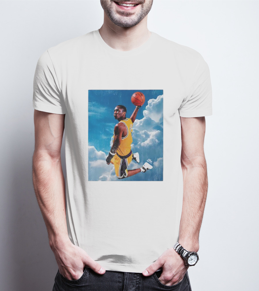 Mamba Sky High Basketball Legend Jumping Through Clouds T-Shirt