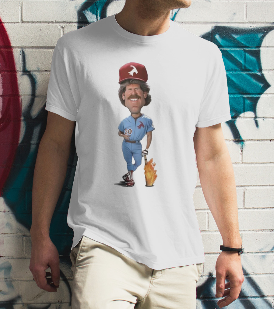 Philadelphia Mike Schmidt 20 Baseball Legend Vintage Illustration T-Shirt