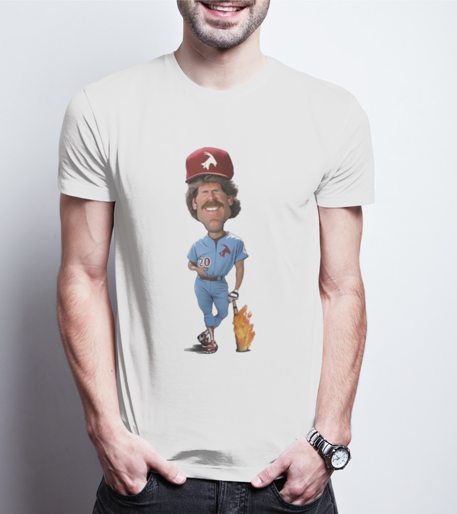 Philadelphia Mike Schmidt 20 Baseball Legend Vintage Illustration T-Shirt