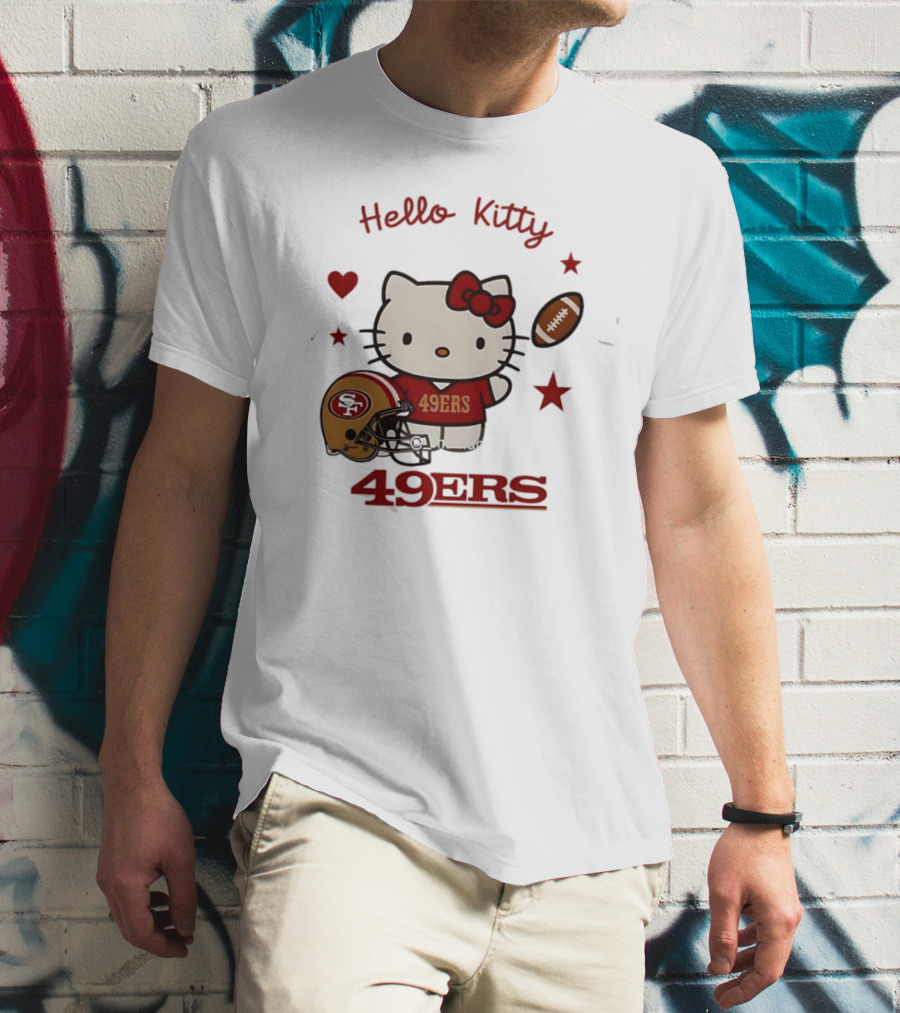 Hello Kitty 49ers Collaboration San Francisco Football Helmet T-Shirt