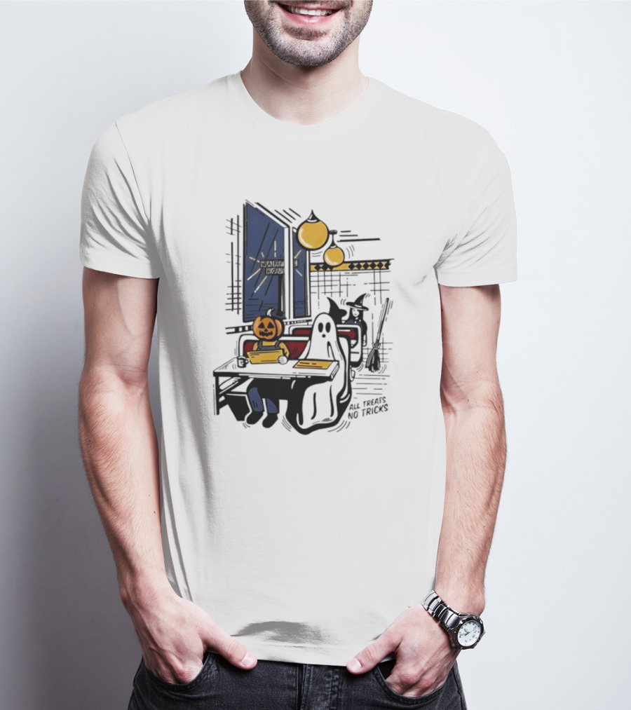 Waffle House Halloween All Treats No Tricks Jack-O-Lantern Characters T-Shirt