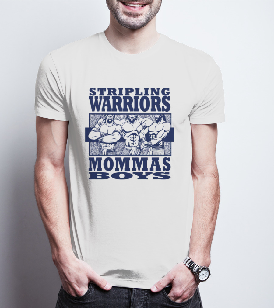 Stripling Warriors Mommas Boys Bold Muscular Figures T-Shirt