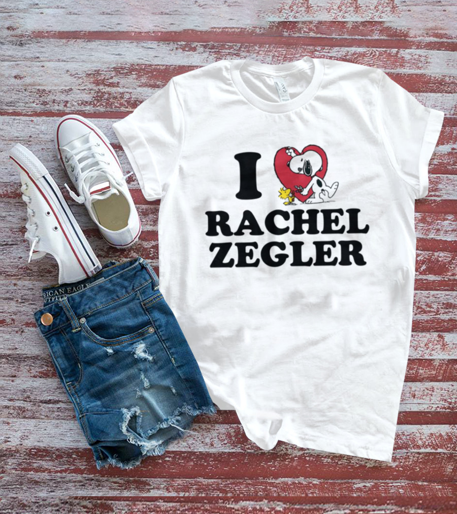 I Love Rachel Zegler Snoopy Woodstock Peanuts Heart T-Shirt