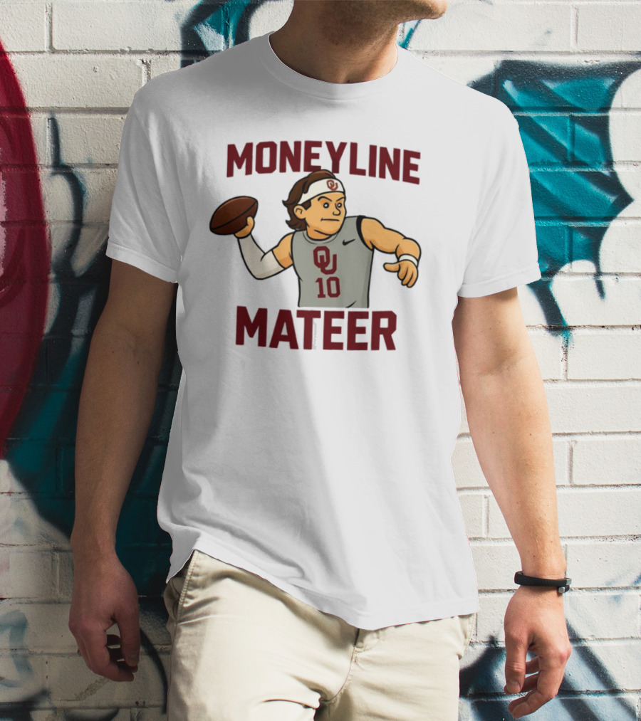 Moneyline Mateer OU Football Throwing Action T-Shirt
