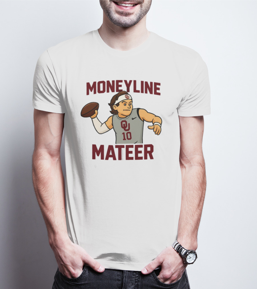 Moneyline Mateer OU Football Throwing Action T-Shirt